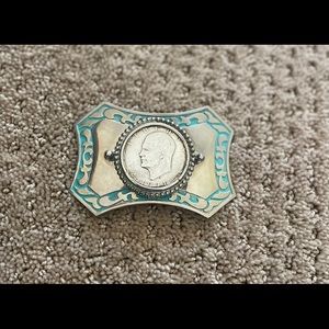 Eisenhower 1971 Silver Dollar Belt Buckle